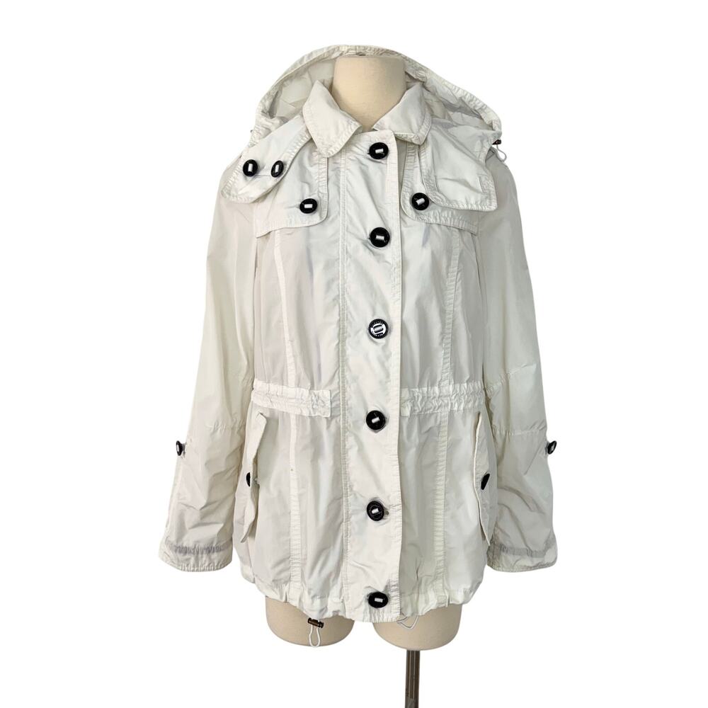 Burberry Brit Rain Coat Jacket Single-Breasted in White Women's Size M
